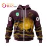 NRL Brisbane Broncos Custom Name Number Nature Jersey Zip Up Hoodie