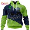 NRL Canberra Raiders Custom Name Number Halloween Zip Up Hoodie V2