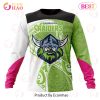 NRL Canberra Raiders Custom Name Number Fight Cancer Sweatshirt