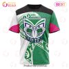 NRL New Zealand Warriors Custom Name Number Fight Cancer T-Shirt