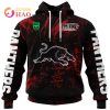 NRL Penrith Panthers Custom Name Number Halloween Jersey Zip Up Hoodie