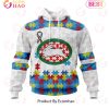 NRL South Sydney Rabbitohs Custom Name Number Autism Awareness Pullover Hoodie