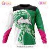 NRL South Sydney Rabbitohs Custom Name Number Fight Cancer Sweatshirt