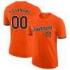 Custom Orange Black-White T-Shirt