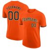 Custom Orange Black-Old Gold T-Shirt