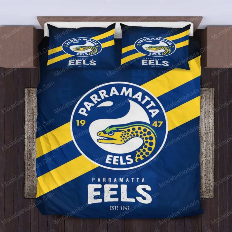 NRL Parramatta Eels Blue Yellow Bedding Set V9