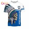 NRL Canterbury-Bankstown Bulldogs Custom Name Number Native Skull T-Shirt