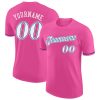 Custom Pink White-Royal T-Shirt