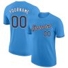 Custom Powder Blue Navy-White T-Shirt