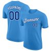 Custom Powder Blue Royal-White T-Shirt