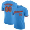 Custom Powder Blue Orange-Royal T-Shirt