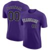 Custom Purple Black-Gray T-Shirt