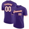 Custom Purple White-Orange T-Shirt