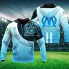 Olympique de Marseille Light Blue Logo Pullover Hoodie