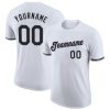 Custom White Black-Gray T-Shirt