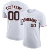 Custom White Navy-Orange T-Shirt