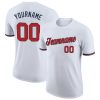 Custom White Red-Navy T-Shirt