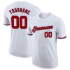 Custom White Red-Navy T-Shirt