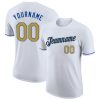 Custom White Old Gold-Royal T-Shirt