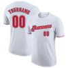 Custom White Red-Black T-Shirt