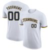 Custom White Navy-Gold T-Shirt
