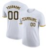 Custom White Black-Gold T-Shirt