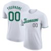 Custom White Kelly Green-Gray T-Shirt