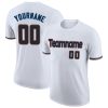 Custom White Black-Powder Blue T-Shirt