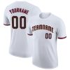 Custom White Black-Crimson T-Shirt