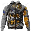 NBA Golden State Warriors Custom Name Number Skull Zip Up Hoodie