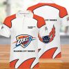 NBA Oklahoma City Thunder White Orange Polo Shirt