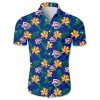 NBA Oklahoma City Thunder Gold Hibiscus Green Leaves Hawaiian Shirt