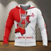 NBA Houston Rockets Red White Mascot Zip Up Hoodie