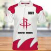 NBA Houston Rockets White Red Polo Shirt