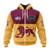 AFL Brisbane Lions Custom Name Number 2023 Clash Guernsey Zip Up Hoodie