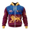 AFL Brisbane Lions Custom Name Number 2023 Home Guernsey Zip Up Hoodie