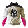 AFL Collingwood Magpies Custom Name Number Fight Cancer Zip Up Hoodie
