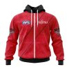 AFL Essendon Bombers Custom Name Number 2023 Clash Guernsey Zip Up Hoodie