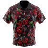 AFL Essendon Bombers Red Black Hibiscus Hawaiian Shirt