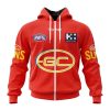 AFL Gold Coast Suns Custom Name Number 2023 Home Guernsey Zip Up Hoodie