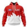 AFL Sydney Swans Custom Name Number 2023 Home Guernsey Zip Up Hoodie