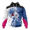 AFL Western Bulldogs Custom Name Number Fight Cancer Zip Up Hoodie