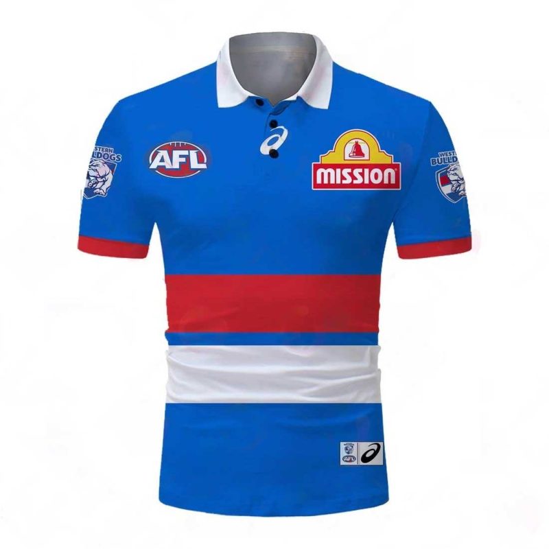 AFL Western Bulldogs Custom Name Number Home Guernsey 2023 Polo Shirt