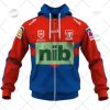 NRL Newcastle Knights Custom Name Number 2022 Home Jersey Zip Up Hoodie