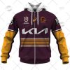 NRL Brisbane Broncos Custom Name Number 2022 Home Jersey Zip Up Hoodie