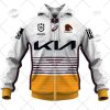 NRL Brisbane Broncos Custom Name Number 2022 Away Jersey Zip Up Hoodie