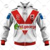 NRL St. George Illawarra Dragons Custom Name Number 2022 Home Jersey Zip Up Hoodie