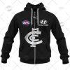 AFL Carlton Blues Custom Name Number 2022 Home Guernsey Zip Up Hoodie