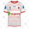 NRL St. George Illawarra Dragons Custosm Name Number 2022 Captains Run Charity Shield Jersey T-Shirt
