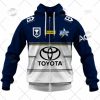 NRL North Queensland Cowboys Custom Name Number 2022 Gold Stars Jersey Zip Up Hoodie